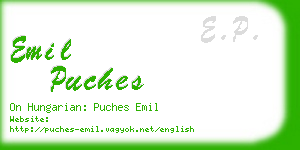 emil puches business card